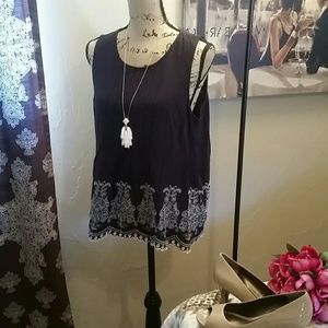 Ann Taylor Loft Navy Sleeveless Top